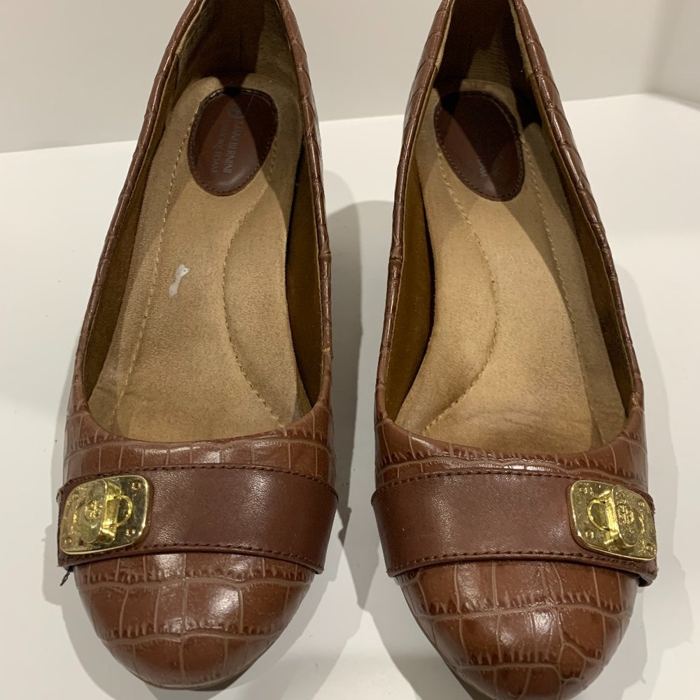 GIANI BERNINI LORENN BROWN LEATHER SHOES SIZE 7.5